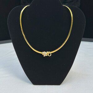 Anthropologie Gold Donut Collar Necklace